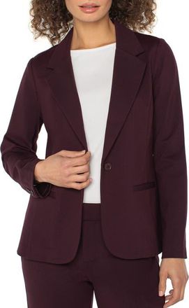 Liverpool L.A. Liverpool Fitted Knit Blazer in Dark Plum at Nordstrom, Size X-Large