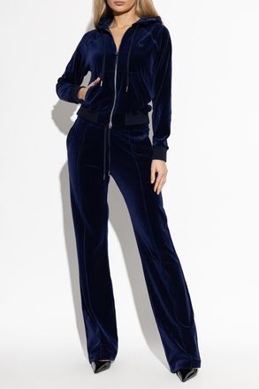 Tom Ford Velour Hoodie, Womens, Navy Blue
