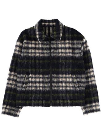Msgm Plaid Pile Zip-Up Jacket