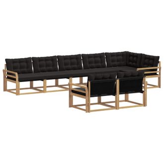 vidaXL Conjunto De Sof&aacute;s De Exterior Con Coj&iacute;n 8 Pcs Blanco Y Negro Vidaxl