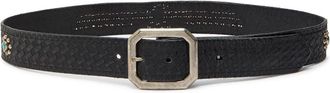 Cherry Los Angeles Studded Eagle Leather Belt - Black - 30 (W30 / S)