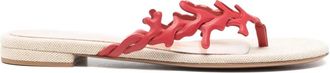 Gianvito Rossi Ocean thong-strap flat sandals - Rosso