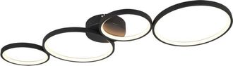 Trio Leuchten Trio Lighting - Plafoniera Led Interno Soffitto 4 Cerchi Nero Luce Variabile Rondo gd Trio