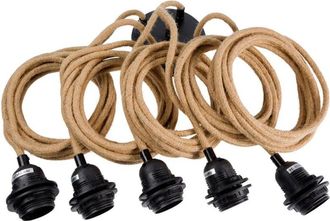 Bazar Bizar L&aacute;mpara de techo con 5 cables negro y natural