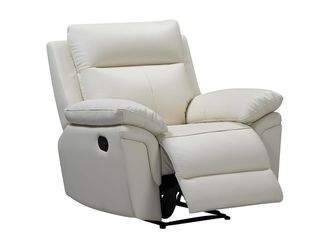 Vente-Unique Sillón relax de piel de búfalo PAKITA - Marfil