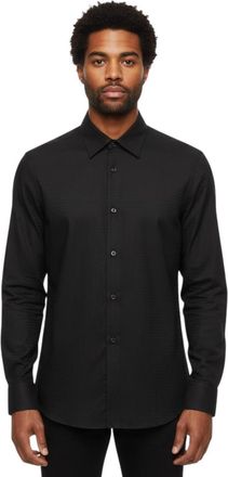 Emporio Armani Black Regular Jacquard Shirt