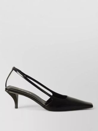 Gucci leather crystal-embellished slingback pumps