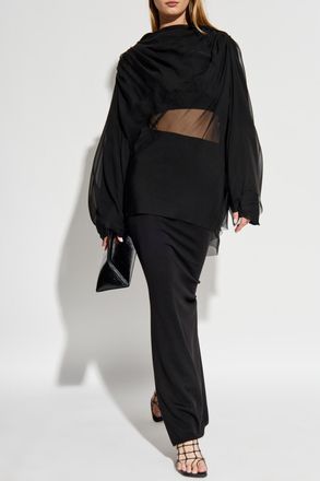 Rick Owens Silk Top Claudette, Womens, Black