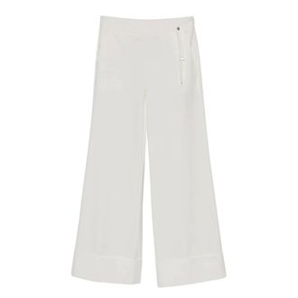 Herno Wide Trousers, female, White, Size: M Pocket Palazzo Pants