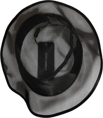 Dolce & Gabbana Black Silk Mesh Bucket Men Fisherman Cap Mens Hat