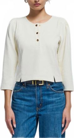 Nation Ltd Womens Janney Henley Top In White