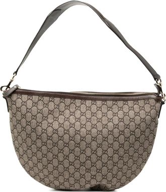 Gucci Borsa passepartout GG a mezza luna in tweed 2000-2015 - Grigio