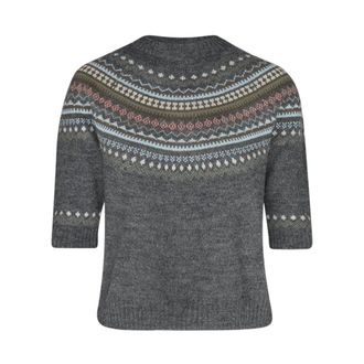 Max Mara Jacquard trui - Dames - Truien - Grijs - Maat: XS Wol