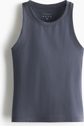H&M Sport-Tanktop mit SoftMove in Slim Fit - Dark Clay Grey