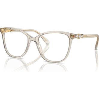 Swarovski 54mm Square optical glasses in Beige at Nordstrom