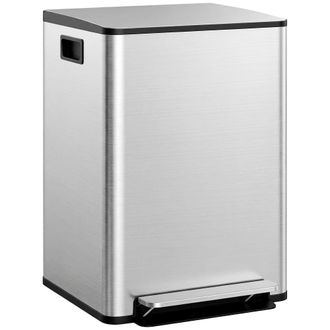 HOMCOM Papelera cocina 47.7x37.5x66.8 cm plata