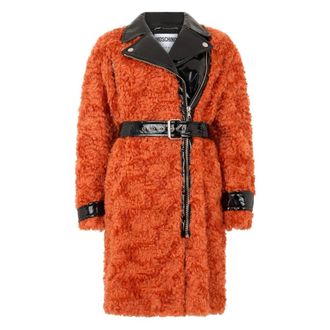 Moschino Mohair and Cotton Coat - female - Moschino - Faux Fur & Shearling Jackets - Red - S - Jackets