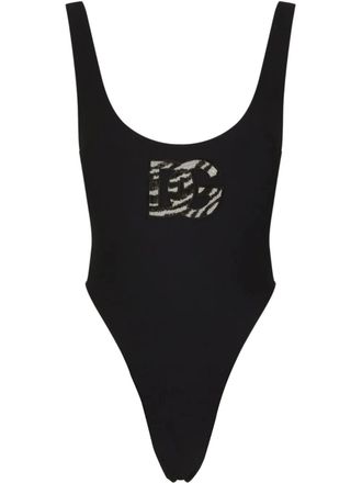 Dolce & Gabbana DG-logo cut-out swimsuit - Black