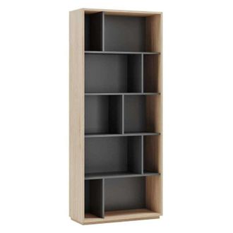 HERDASA Herdasa - Estanter&iacute;a 5 Alturas Modelo 545 Acabado Roble Claro/grafito. 191 Cm(alto), 80 Cm(ancho), 32 Cm(fondo)