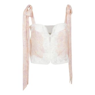 Chlo&eacute; Knotted-strap Cropped Top - female - Chlo&eacute; - Sleeveless Tops - Pink - S - Tops