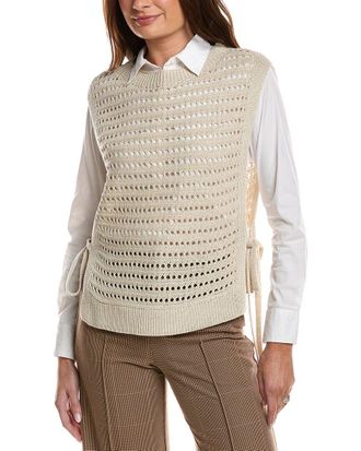 Max Studio Linen-Blend Sweater Shell