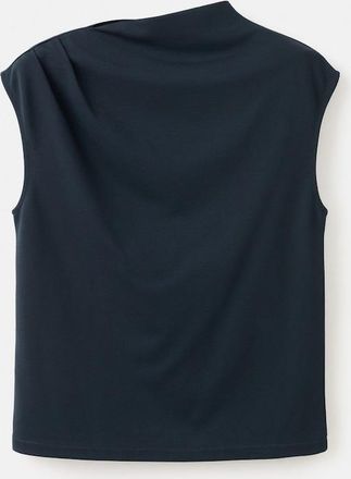 Mango Maglietta collo asimmetrico increspature navy - Donna - XS - MANGO