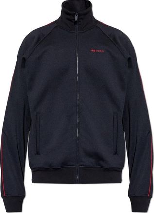 Alexander McQueen Alexander McQueen, Zip-throughs, male, Blue, Size: XL Turtleneck Sweatshirt