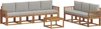 vidaXL Conjunto De Sof&aacute;s De Exterior 8 Uds. Gris Natural Y Claro Vidaxl