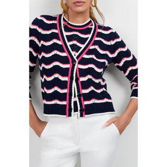 Trina Turk Alessia Cardigan in Ink Multi at Nordstrom, Size X-Large