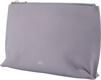 A.P.C. Womens Neige Clou Toiletry Bag Leather Purple Cowhide Accessories Vanity-case