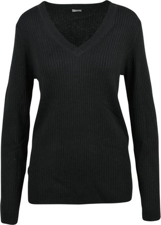 Blauer Sottogiacca Cannettato a V - Dames - V-hals truien - Zwart - XL - Wol - Truien & Vesten
