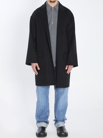 Bottega Veneta Mens Midi Wool Coat - Black - Size EU 48 (Mens)