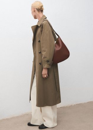 Mango Borsa a tracolla ovale grande marrone medio - Donna - Taglia unica - MANGO