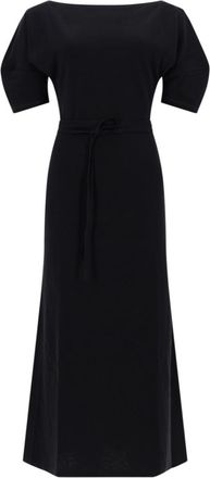 Christophe Lemaire Black Boat Neck Midi Dress
