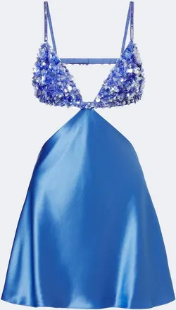 Retrof&ecirc;te Retrof&ecirc;te Taliera embellished satin cut-out minidress