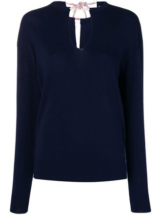 Chlo&eacute; Iconic navy sweater - women - zamac/Polyester/Silk/Cotton - S - Blue