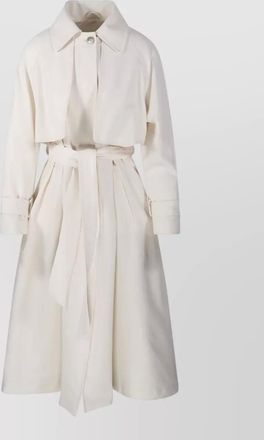 Herno long raincoat belted waist buttoned cuffs collar