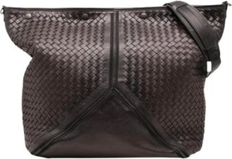 Bottega Veneta Tweedehands leren schoudertassen - unisex - Vintage Schoudertas - Bruin - ONE Size - Vintage