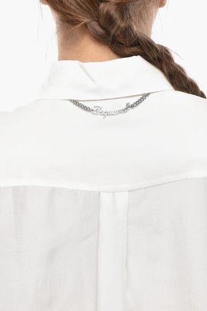 Dsquared2 Camicia Tuxedo in Seta con Logo in Lettering Dsquared2