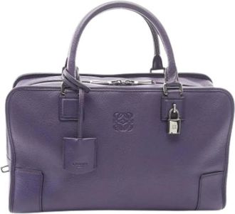 Loewe Pre-owned Handbag - Dames - Vintage Handtas - Paars - ONE Size - Leer - Vintage