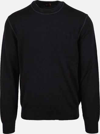 HUGO BOSS Mens Boss Orange Astefo Knitwear Black - Size: 44