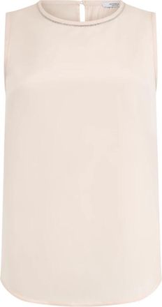 PESERICO Stretch Zijden Satijnen Top - Dames - Tops zonder mouwen - Beige - XL - Satijn - Tops