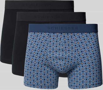 Schiesser Slim Fit Trunks mit Logo-Detail im 3er-Pack in Black, Gr&ouml;&szlig;e XXL
