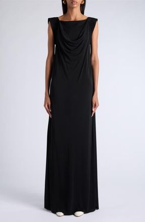 Bottega Veneta Crepe Viscose Jersey Dress in 1010 Double Black at Nordstrom, Size 36