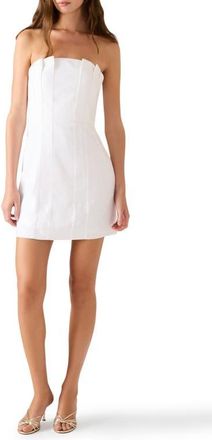 Steve Madden Luciella Strapless Minidress in White at Nordstrom, Size Medium