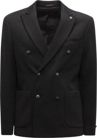 Officina36 1167Dp Tadeo Jacket - Heren - Blazers - Zwart - S - Leer - Jassen