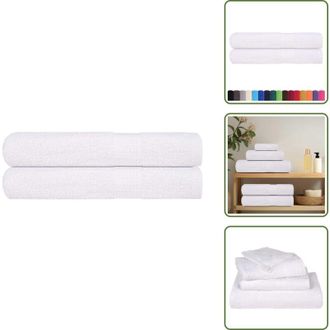 vidaXL Asciugamani per uso commerciale - vidaXL Asciugamani FROGN 2 pz Bianco 100x200 cm 360 g/m&sup2; - Asciugamani per mare