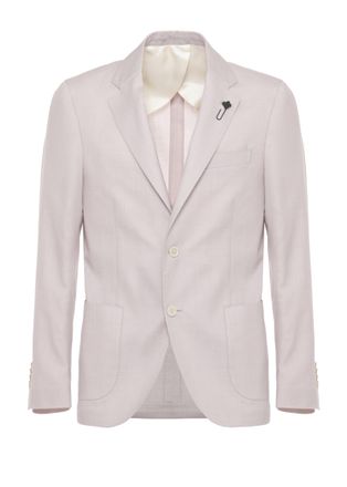 Lardini Pink Pin Lapel Wool-Blend Jacket