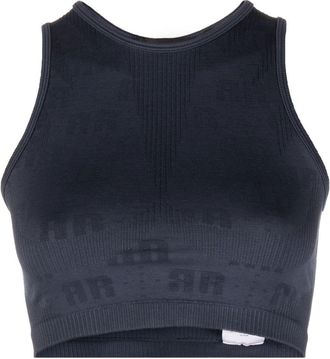 Rotate cropped sleeveless top - women - Spandex/Elastane/Recycled Polyamide - XS/S - Blue