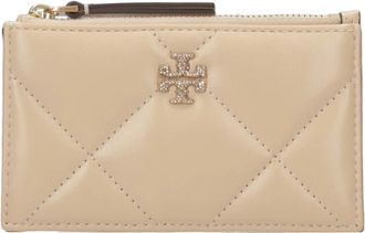 Tory Burch Portemonnees - Dames - Portefeuilles - Beige - ONE Size - Leer - Accessoires